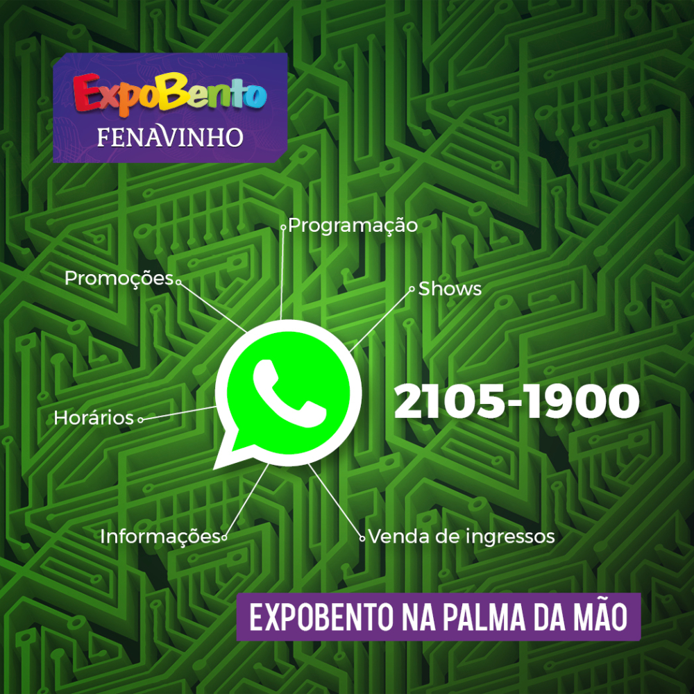 Facilitando a experiência dos visitantes: ExpoBento e Fenavinho lançarão aplicativo via WhatsApp.